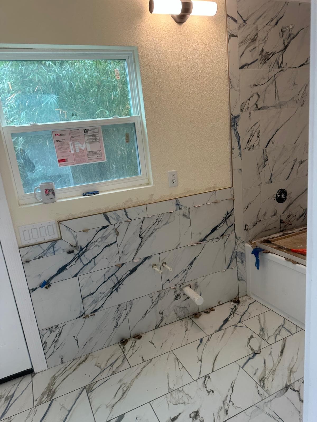 Marble bathroom under renovation