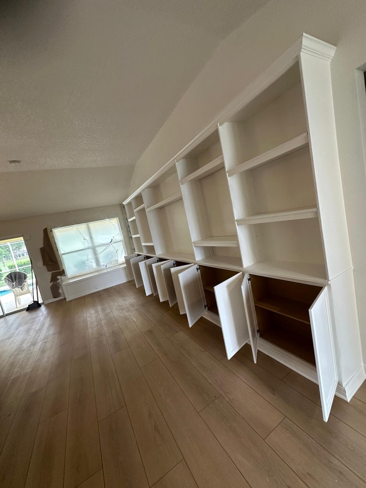 Built-in cabinetry and flooring